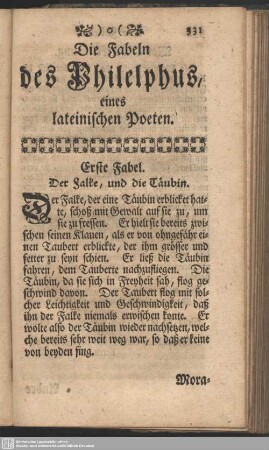 Die Fabeln des Philelphus, eines lateinischen Poeten