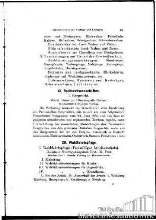XI. Rechtswissenschaften