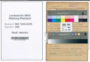 Entnazifizierung Heinrich Raulf , geb. 20.07.1900 (Bergmann)