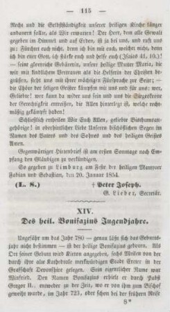115-125 Des heiligen Bonifazius Jugendjahre
