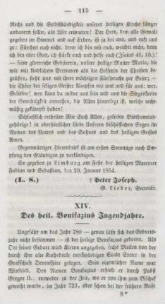115-125 Des heiligen Bonifazius Jugendjahre