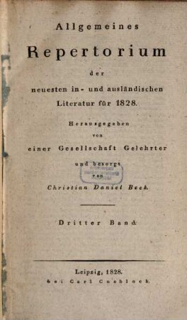 Allgemeines Repertorium der neuesten in- und ausländischen Literatur. 1828,3