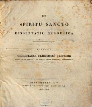 De spiritu sancto : disserstatio exegetica
