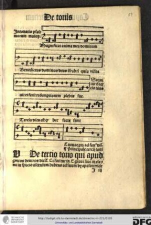 De tertio tono qui apud grecos deutros dicitur et finitur in E gravi...