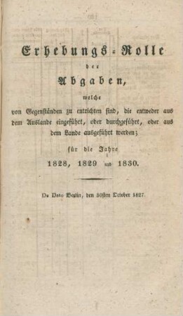 Erhebungs-Rolle ...