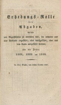 Erhebungs-Rolle ...