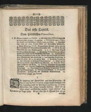 Das erste Capitel. Vom Pietistischen Platonismo.