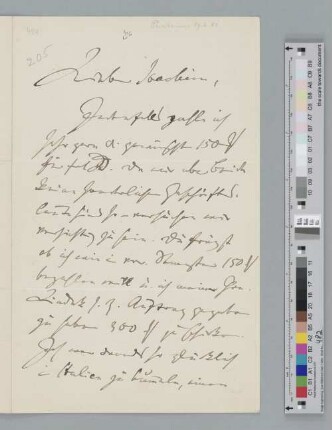 Brief an Joseph Joachim