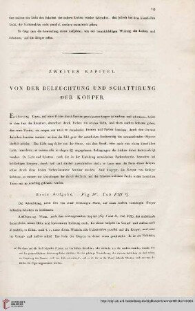 Zweites Kapitel: Von der Beleuchtung und Schattirung der Körper