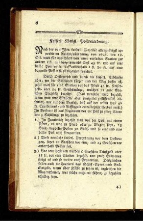 Kaiserl. Königl. Postverordnung