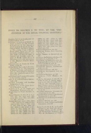4. Index to Vols. I to XXXI. of the Proceedings to the Institute.