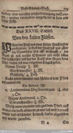 Das XXVIII. Capitel. Von den kalten Flüssen.