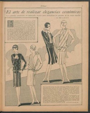 El arte de realizar elegancias económicas : Las vainillas constituyen un admirable recurso para multiplicar los encantos de los trajes sencillos