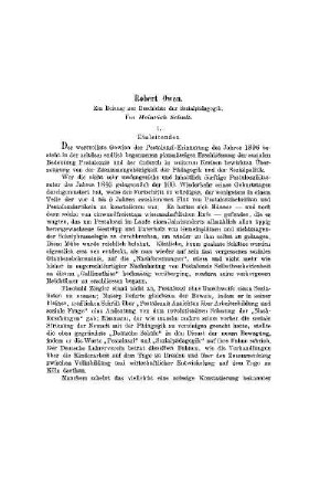 Robert Owen : ein Beitrag zu Geschichte der Sozialpädagogik