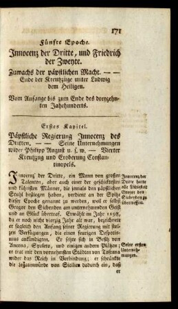Erstes Kapitel. Päpstliche Regierung Innocenz des Dritten ...