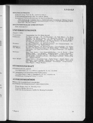 I.3 Universitätskonzil