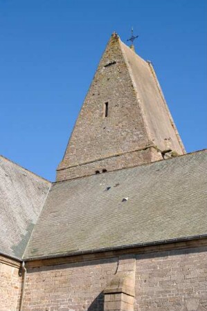 Frankreich. Basse Normandie. Manche. Montfarville. Kirche. Glockenturm 13 Jahrhundert