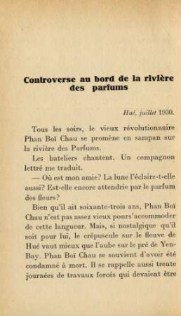Controverse au bord de la rivière des parfums