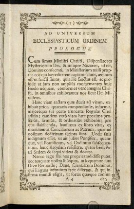 7-10, Vorwort. Ad universum Ecclesiasticum Ordinem