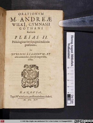 Philologicas versa pagina indiculo praeferens