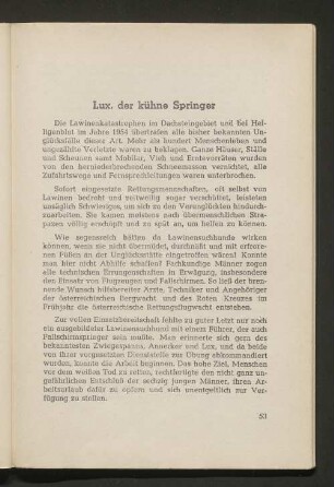 Lux, der kühne Springer