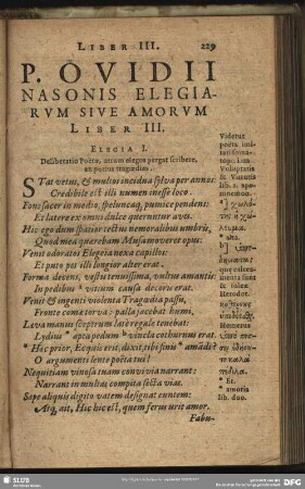 P. Ovidii Nasonis Elegiarum Sive Amorum Liber III.