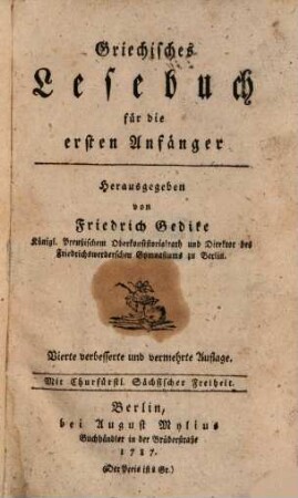 Griechisches Lesebuch für die ersten Anfänger