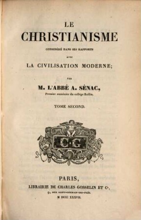 Le christianisme considéré dans ses rapports avec la civilisation moderne, 2