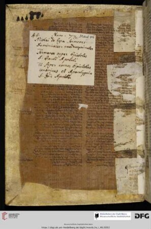 (Doppelblatt einer Hs. des 14. Jhs.) Jacobus de Voragine, Sermones de sanctis