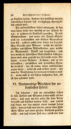 VI. Nothwendige Gleichheit der ordentlichen Lehrer