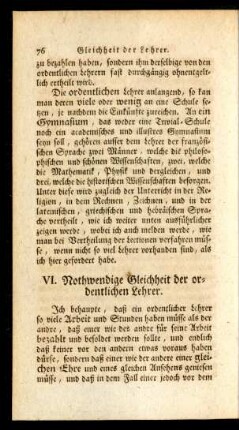 VI. Nothwendige Gleichheit der ordentlichen Lehrer