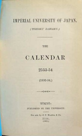 Calendar. 1893/94