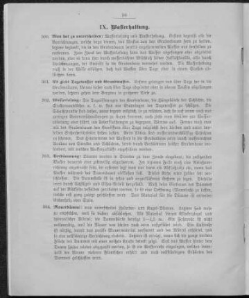 IX. Wasserhaltung.