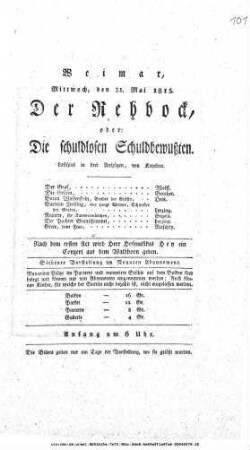 Der Rehbock, oder: Die schuldlosen Schuldbewußten