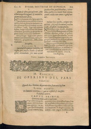H. Zanchii De Operibus Dei, Pars Tertia: