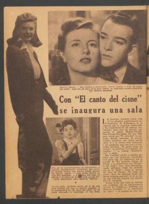 Con "El canto del cisne" se inaugurá una sala