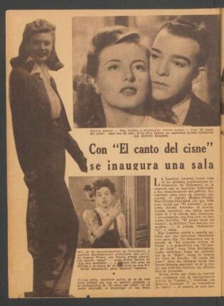Con "El canto del cisne" se inaugurá una sala