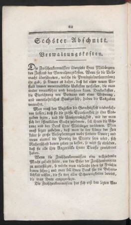 Sechster Abschnitt. Verwaltungskosten