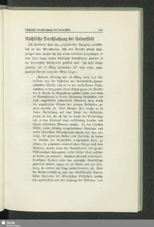 Nächtliche Durchsuchung der Universität