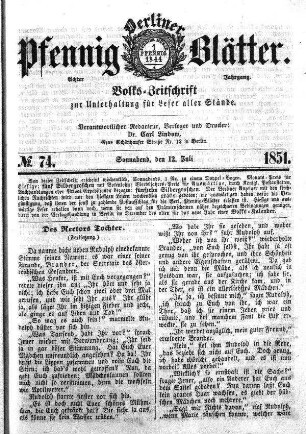 No. 74, Sonnabend,den 12. Juli