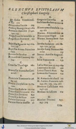 Elenchus Epistolarum