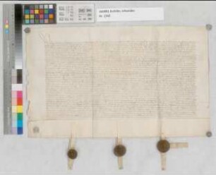 Revers des Grafen Heinrich und der Gräfin Katharine von Nassau über die Ablösbarkeit der ihnen von Erzbischof Friedrich von Köln auf den Rheinzoll zu Linz verschriebenen Jahrrente von 1200 Gulden.