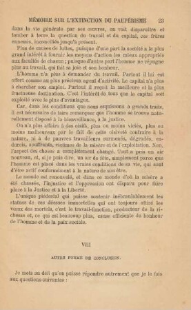VIII Autre Forme De Conclusion.