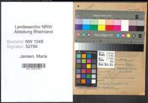 Entnazifizierung Maria Jansen , geb. 06.04.1877 (Lehrerin)