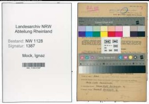 Entnazifizierung Ignaz Mock , geb. 21.09.1912 (Schneider)