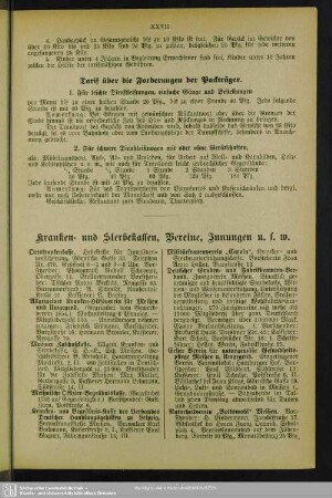 Kranken- und Sterbekassen, Vereine, Innungen usw.