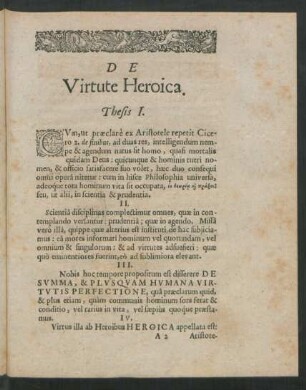 De Virtute Heroica.