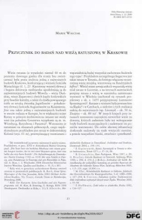 N.S. 12.2009: Przyczynek do badań nad wieżą ratuszową w Krakowie