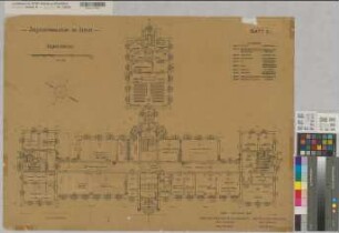 Soest (Soest) Archigymnasium Bestandspläne Blatt 3 Grundriß Erdgeschoß 1928 1 : 100 60 x 78 Zeichnung Humpert; Dobisch Staatshochbauamt Soest