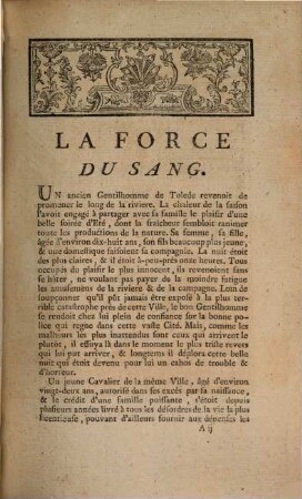 Nouvelles Espagnoles De Michel De Cervantes : Traduction nouvelle, avec des Notes, ornée de douze belles Figures. 2,9, La Force Du Sang